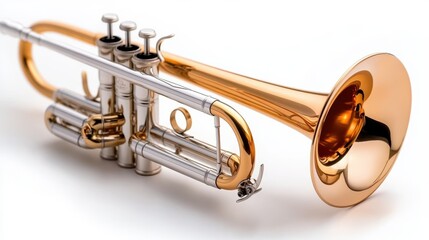 Obraz premium Shiny trumpet gleaming brightly as a symbol of musical expression