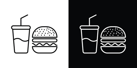 Fast food icon. Editable stroke. Icon for web.