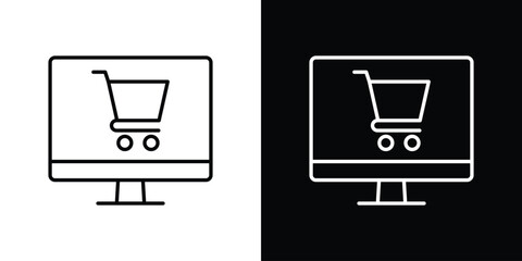 E commerce platform icon. Editable stroke. Icon for web.