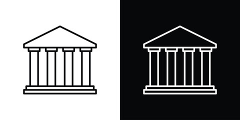 Courthouse icon. Editable stroke. Icon for web.