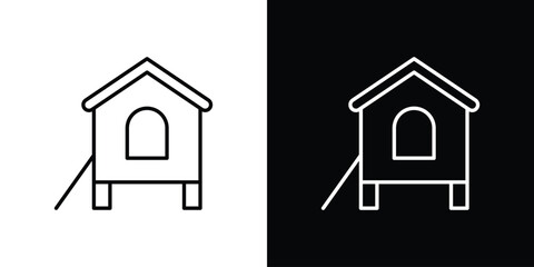 Chicken coop icon. Editable stroke. Icon for web.