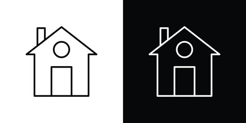 Chalet icon. Editable stroke. Icon for web.