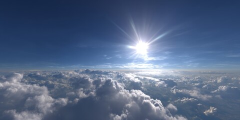 Fototapeta premium Breathtaking 360 degrees hdr panorama of clouds and sunlight in the sky