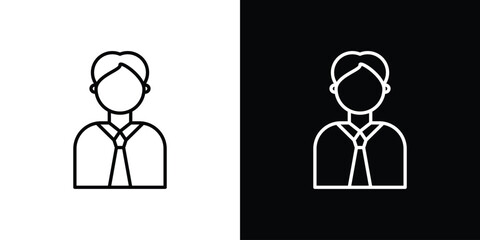 Businessman icon. Editable stroke. Icon for web.