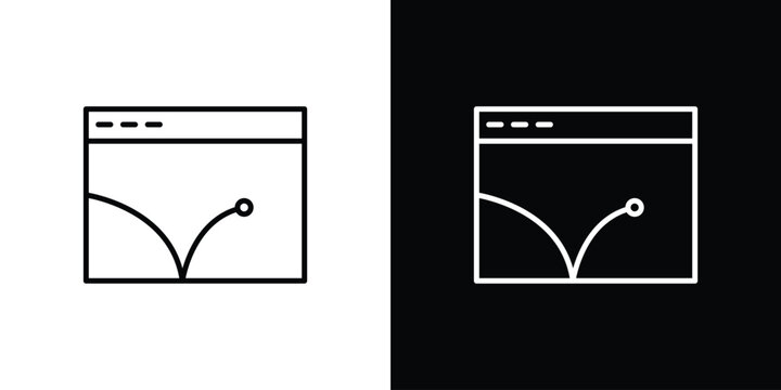 Bounce rate icon. Editable stroke. Icon for web.