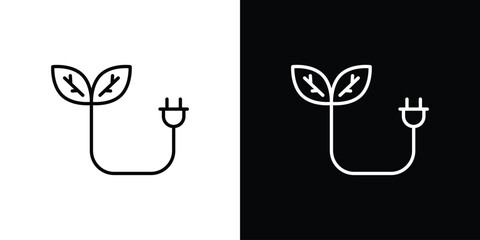 Biomass energy icon. Editable stroke. Icon for web.