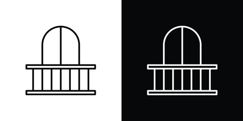 Balcony icon. Editable stroke. Icon for web.