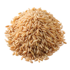 Obraz premium Raw Brown Rice Heap: A neatly piled heap of raw brown rice grains, ultra-detailed for PNG use
