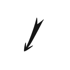 Obraz premium Hand‑Drawn Bold Arrow Pointing Down Left