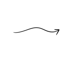 Hand Drawn Curved Arrow Vector Isolated on Transparent Background