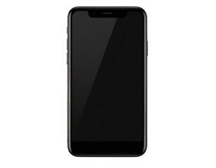  Angled Side View of Modern Black Smartphone Showing Slim Profile, Pixel Perfect