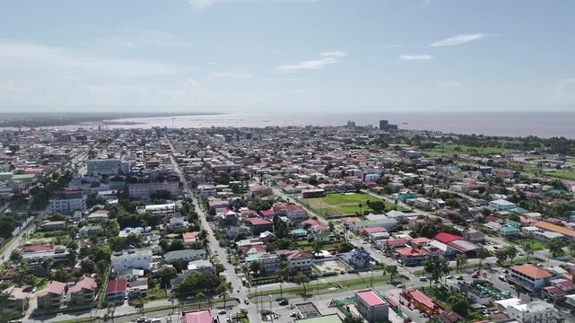 Slow pan of Georgetown, Guyana - 4K 60fps