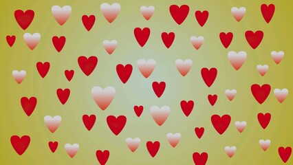 Seamless pattern of red and gradient hearts on a soft background, perfect for Valentine’s Day.