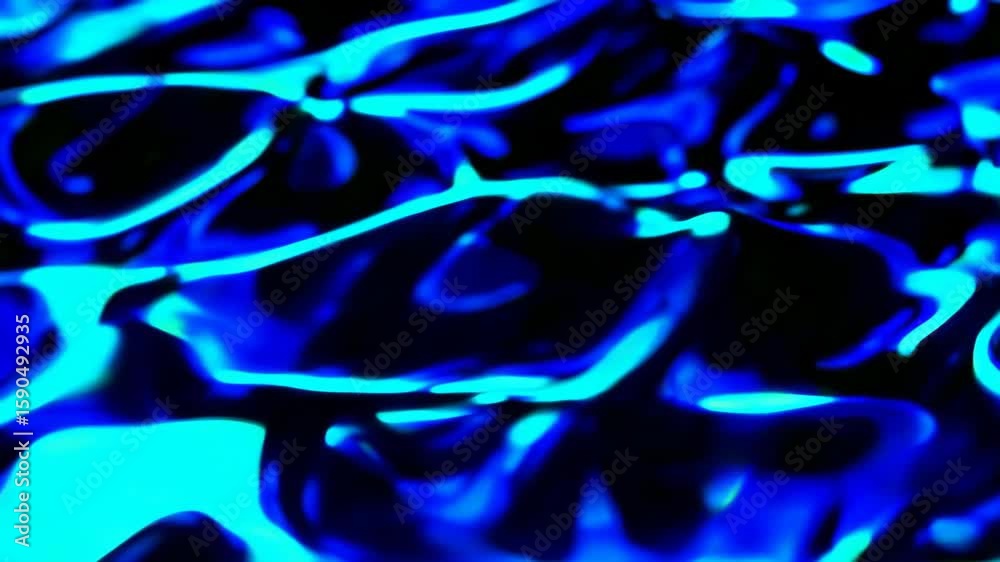 Wall mural dynamic blue fluid abstraction with ripple motion and light reflection