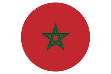round flag of Morocco vector	