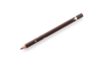 One brown eyebrow pencil isolated on white, top view