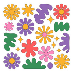 Fototapeta premium Quality full Funky Groovy Organic Shape Vector Set