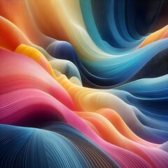 Colorful abstract lines flow gently across a horizontal layout with soft gradients and minimal digital texture