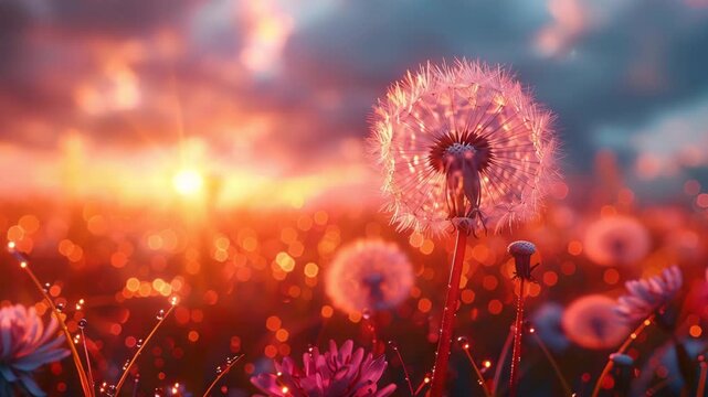 Visualize a captivating macro photograph of a dandelion seed head, with delicate seeds ready to drift away The image is softly lit to enhance the fine details and textures, set