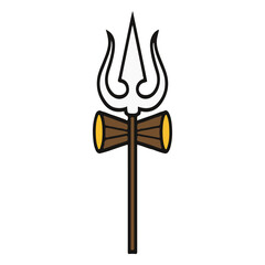 Fototapeta premium Trident icon, durga puja flat Vector illustration, Indian cultural icon