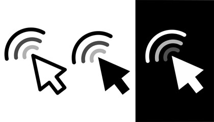 Click icon set. Pointer arrow icon. Cursor icon vector, click icon is loading. target is being processed.