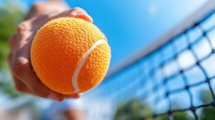 Dynamic athlete serves the ball on a vibrant outdoor padel court