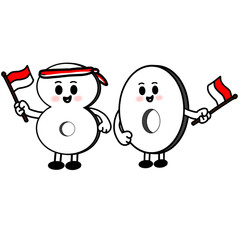 Celebrating Independence Day Playful Illustration of the Number 80 with National Flags