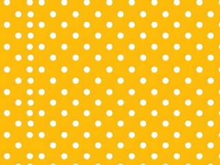 Seamless Yellow Background with White Polka Dots Pattern