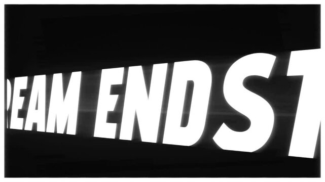 STREAM END running text with border 4k video 