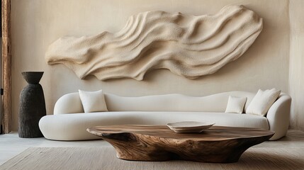 Modern Interior Design, Minimalist Home Decor With Organic Shapes And Textures