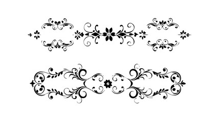 Obraz premium Elegant floral dividers with decorative swirls and flourishes for design embellishments element use