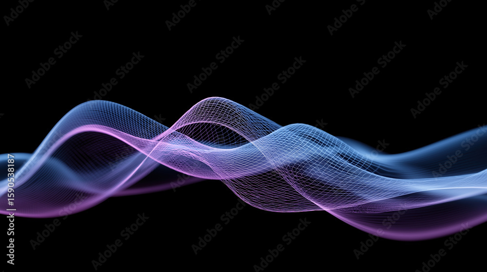 Poster colorful wave patterns creating visual harmony in a digital design