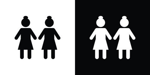 Twin icon vector, filled flat sign, solid pictogram. Symbol, logo illustration.