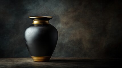 Elegant Black and Gold Vase Still Life