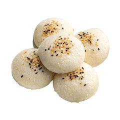 Delicious idli with sesame seeds on plate, south indian food isolated on transparent background