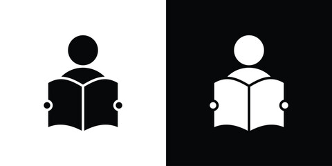 Reading icon vector, filled flat sign, solid pictogram. Symbol, logo illustration.
