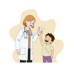 Doctor Giving High-Five to Happy Child