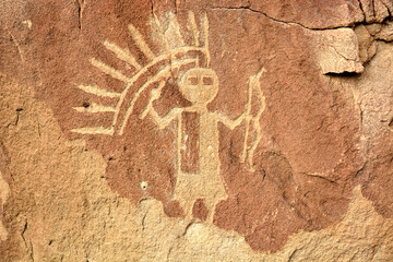 Crow Canyon Petroglyph, New Mexico USA - Native American Petroglyphs on Sandstone	