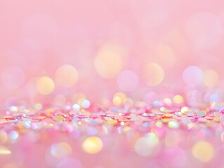 Pink Background with Sparkles and Bokeh