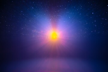 Cosmic Burst - Vibrant Purple and Yellow Light Burst Abstract Background