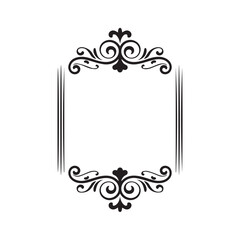 An ornate vintage decorative frame with elegant scrollwork and filigree, isolated on a white background