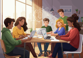 A classroom scene where a girl raises her hand to answer a question, demonstrating active participation in the class. The other students are focused, reflecting a learning environment.