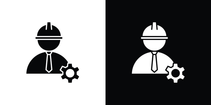 Civil Engineer icon vector, filled flat sign, solid pictogram. Symbol, logo illustration.
