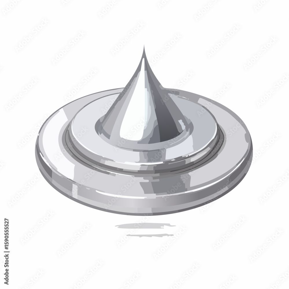 Fototapete a stylized illustration depicting a metallic, conical object with a circular base.