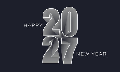 2027 Happy New Year Background Design. Greeting Card, Banner, Poster. Vector Illustration.