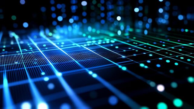 Futuristic Technology Background Animation with Data Flow and Circuitry Visuals