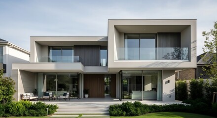 Modern Architectural Home Design Exterior View with Clean Lines and Stylish Features