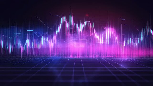 Abstract financial chart with uptrend line graph stock market data