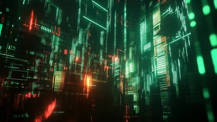 Futuristic digital data stream network abstract technology background - Powered by Adobe