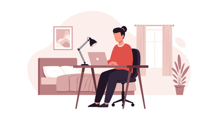 Person working from home on laptop, ideal for blog posts about remote work, productivity, or work-life balance.